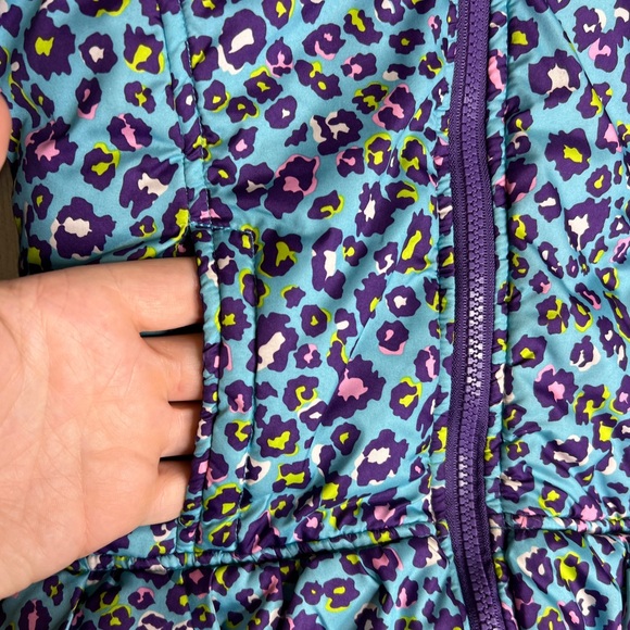Pink Platinum Girls Hooded Leopad Print Jacket Coat Blue Purple Size 6X - Picture 4 of 11